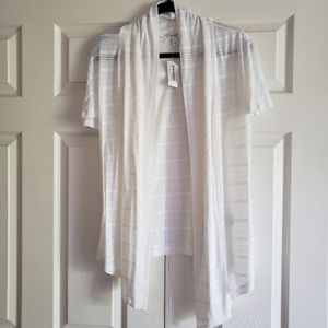 Small White Dressbarn Half Sleeves Cardigan